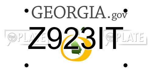 Z923IT Georgia License Plate