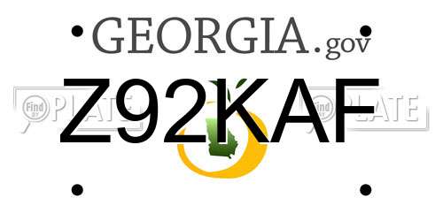 Z92KAF Georgia License Plate