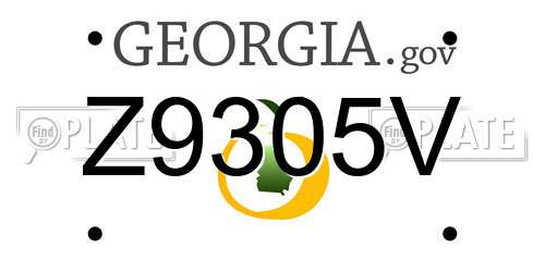 Z9305V Georgia License Plate