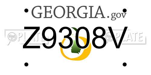 Z9308V Georgia License Plate