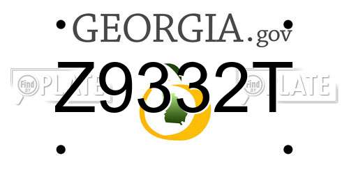 Z9332T Georgia License Plate