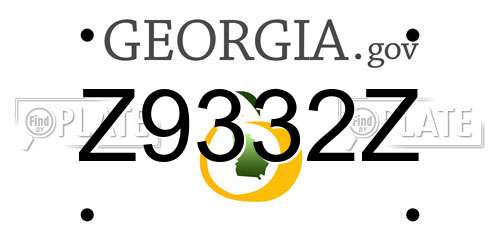 Z9332Z Georgia License Plate