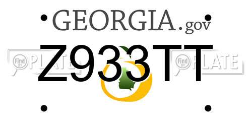 Z933TT Georgia License Plate