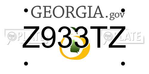 Z933TZ Georgia License Plate