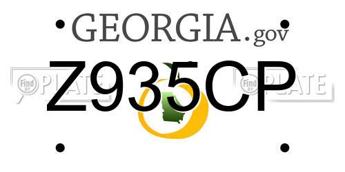 Z935CP Georgia License Plate