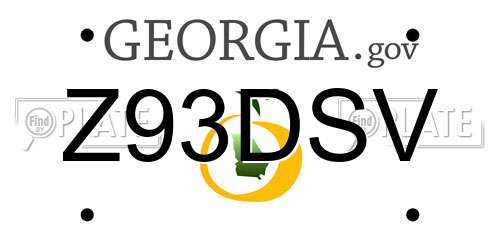 Z93DSV Georgia License Plate