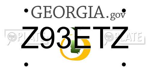 Z93ETZ Georgia License Plate