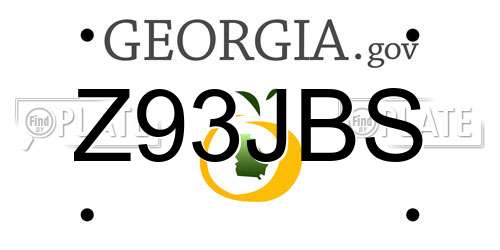 Z93JBS Georgia License Plate