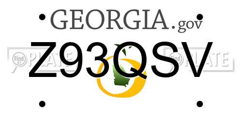 Z93QSV Georgia License Plate