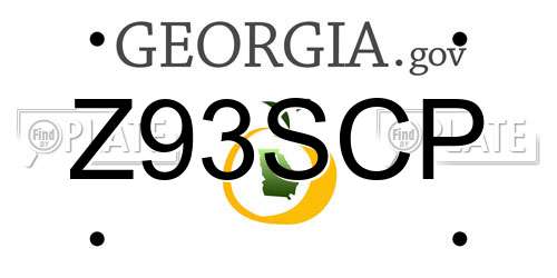 Z93SCP Georgia License Plate