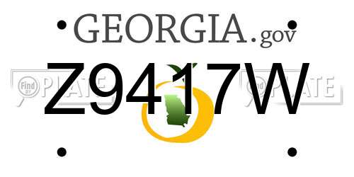 Z9417W Georgia License Plate