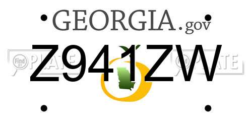 Z941ZW Georgia License Plate