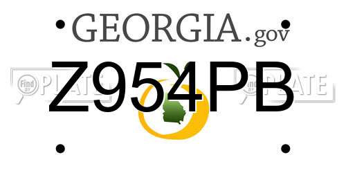 Z954PB Georgia License Plate