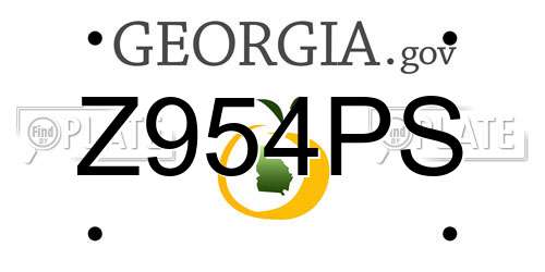 Z954PS Georgia License Plate