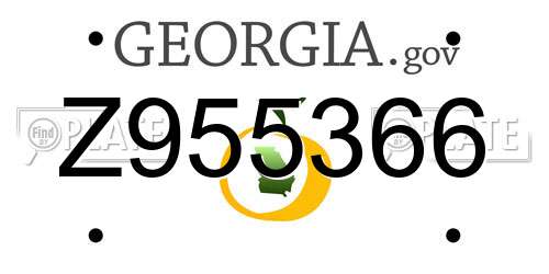 Z955366 Georgia License Plate