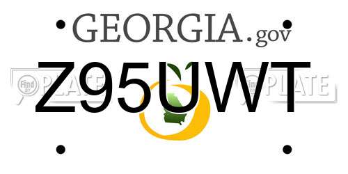 Z95UWT Georgia License Plate