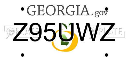 Z95UWZ Georgia License Plate
