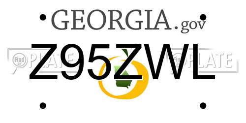 Z95ZWL Georgia License Plate
