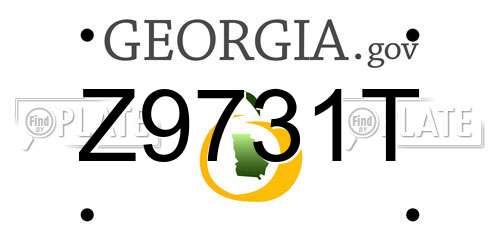 Z9731T Georgia License Plate