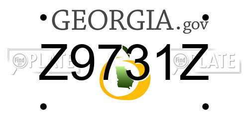 Z9731Z Georgia License Plate