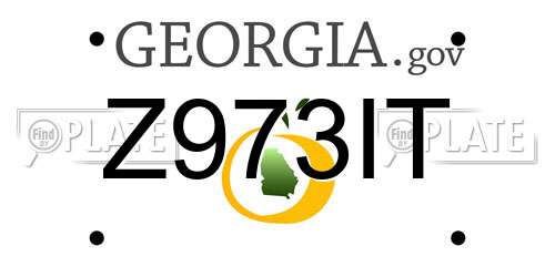 Z973IT Georgia License Plate