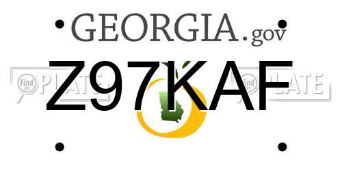 Z97KAF Georgia License Plate