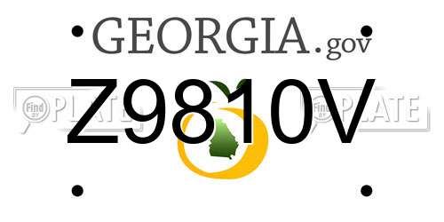 Z9810V Georgia License Plate