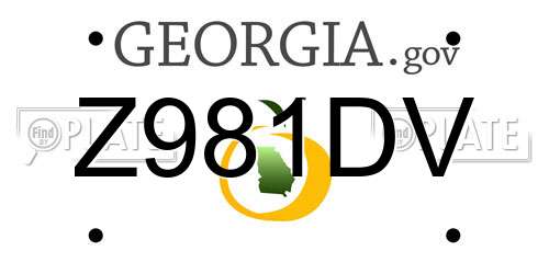 Z981DV Georgia License Plate