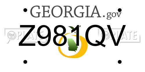 Z981QV Georgia License Plate