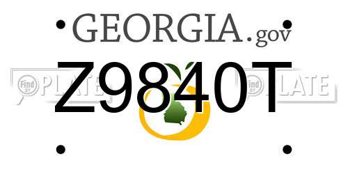 Z9840T Georgia License Plate