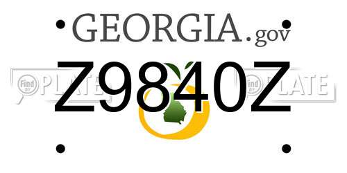 Z9840Z Georgia License Plate