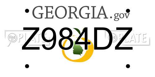 Z984DZ Georgia License Plate