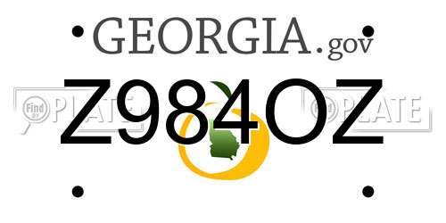 Z984OZ Georgia License Plate