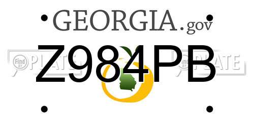 Z984PB Georgia License Plate