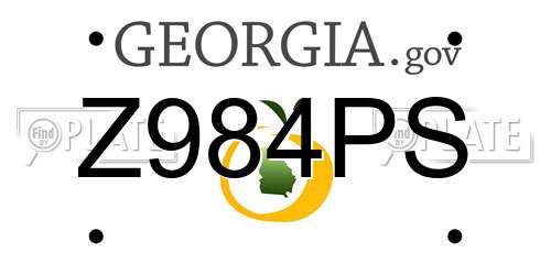 Z984PS Georgia License Plate