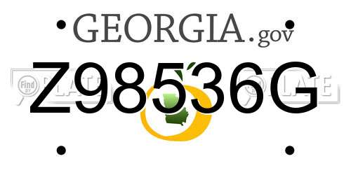 Z98536G Georgia License Plate
