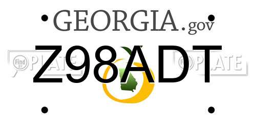 Z98ADT Georgia License Plate
