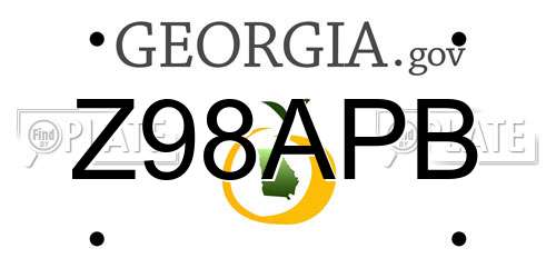 Z98APB Georgia License Plate