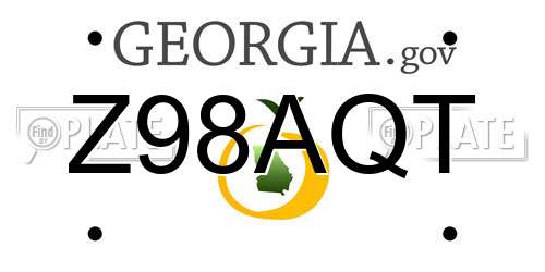 Z98AQT Georgia License Plate
