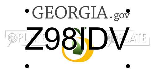 Z98IDV Georgia License Plate