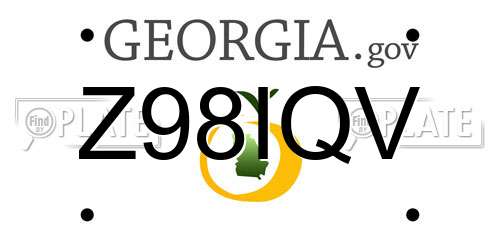 Z98IQV Georgia License Plate
