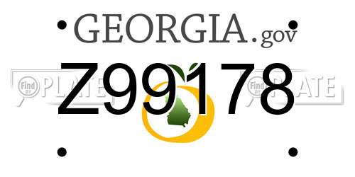 Z99178 Georgia License Plate