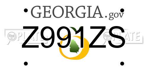 Z991ZS Georgia License Plate