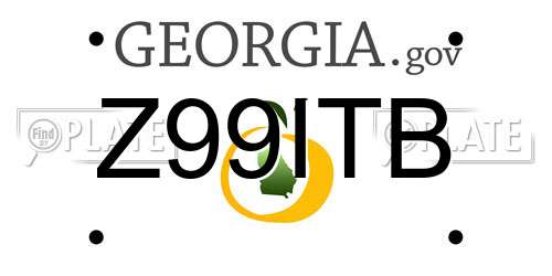 Z99ITB Georgia License Plate