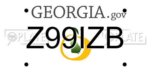 Z99IZB Georgia License Plate