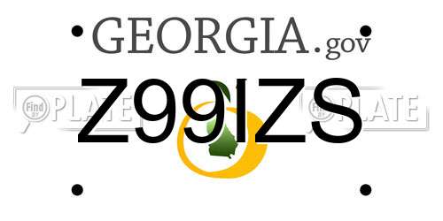 Z99IZS Georgia License Plate
