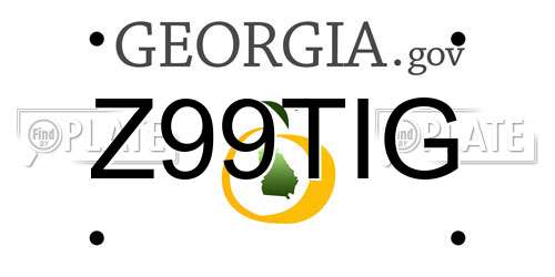 Z99TIG Georgia License Plate