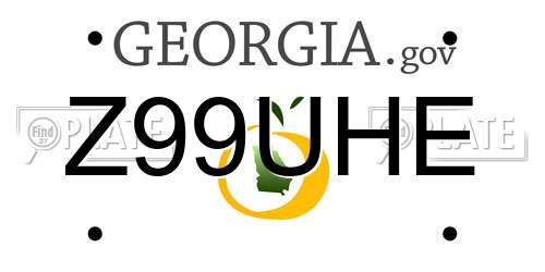 Z99UHE Georgia License Plate