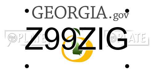 Z99ZIG Georgia License Plate