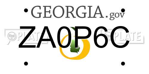 ZA0P6C Georgia License Plate